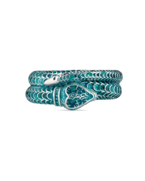 gucci garden enamel snake ring|Gucci interlocking ring silver.